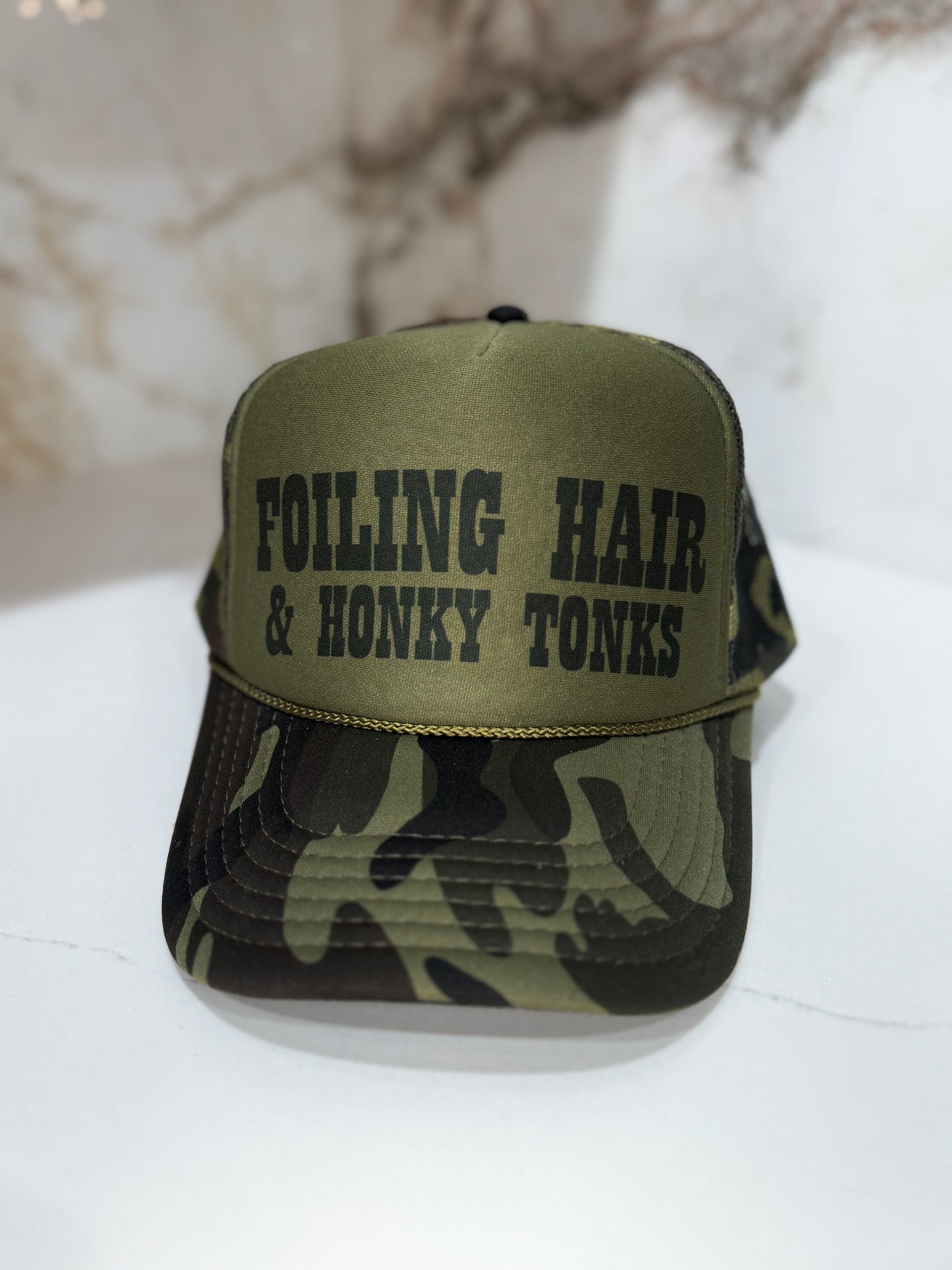 Foiling Hair and Honky Tonks Hat - Dark Camo
