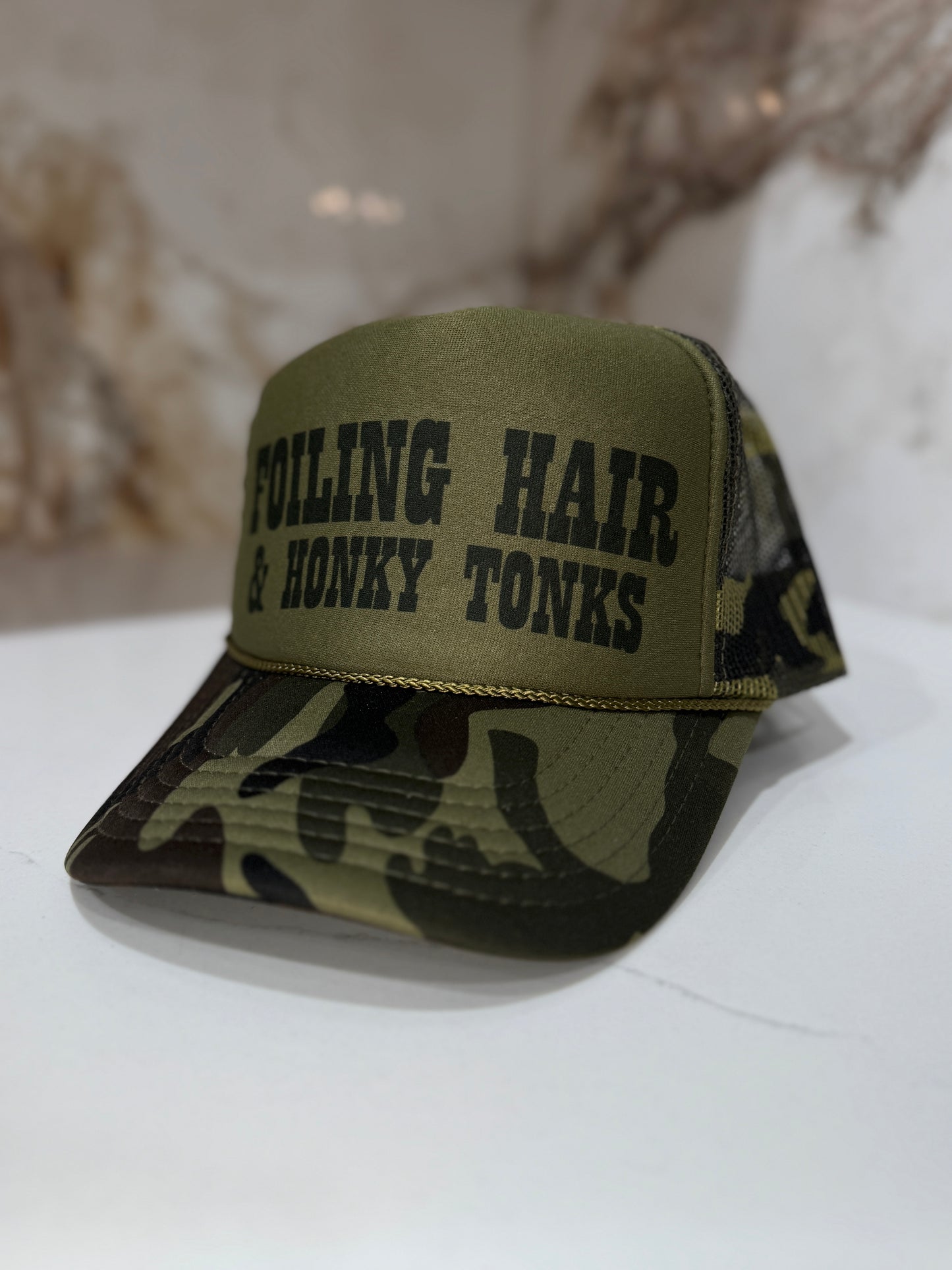Foiling Hair and Honky Tonks Hat - Dark Camo